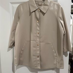 Chico's Beige Leather Jacket